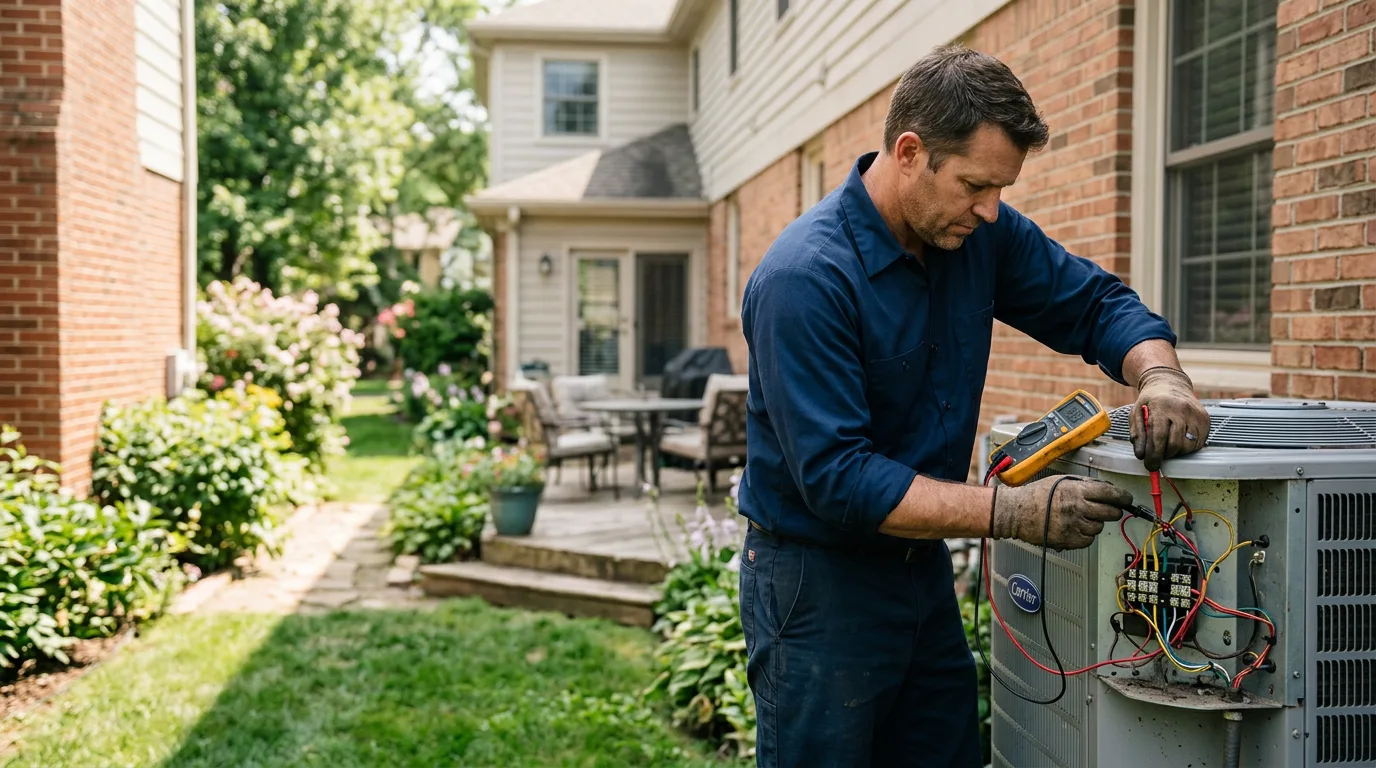HVAC technician working near Mill Creek, OK